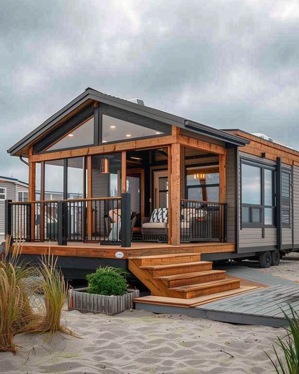 Porch Rvt Model Tour this California beachside park model RV with porch. The interior ...